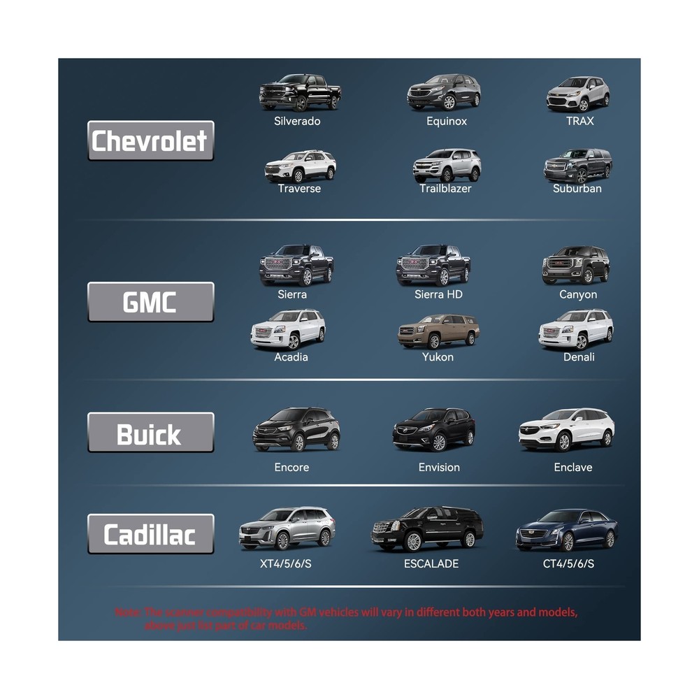 OBD2 Scanner Code Reader for Chevy/GMC Full System Diagnostic Scan Tool, Tran...