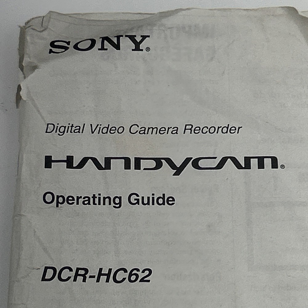 Sony Handycam DCR-HC62 Operating Guide- Manual