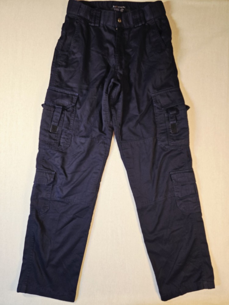 5.11 511 Tactical Men Cargo Pants Blue 32x36 (Measures 32x35) Zip & Snap