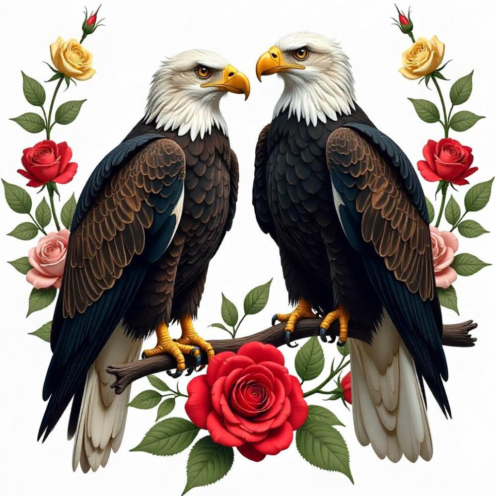 30 Custom Eagles & Roses Personalized Address Labels