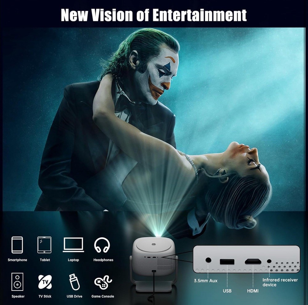 XIAPI PRO Smart Bluetooth Projector WiFi HDMI NEW In Box