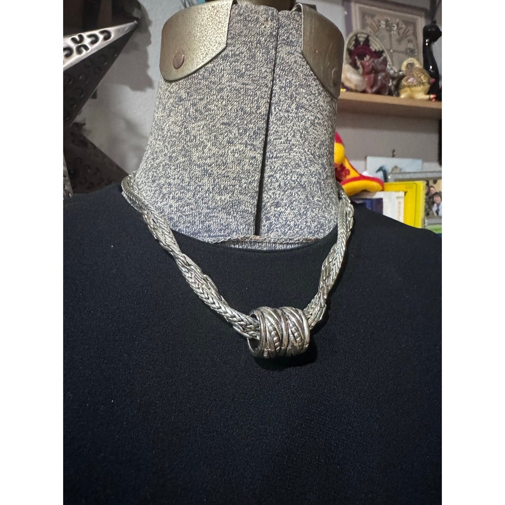 Premier Designs silver tone statement necklace