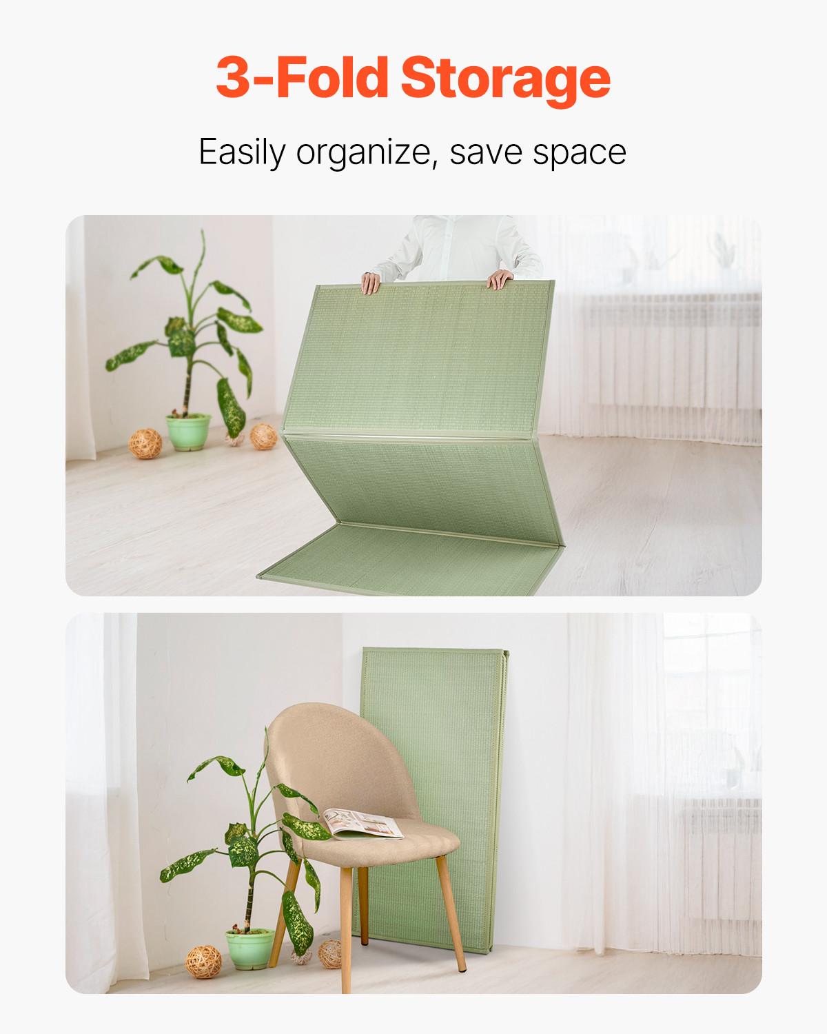 Japanese Tatami Mat Twin Foldable & Non-Slip Rush Grass Tatami Mattress