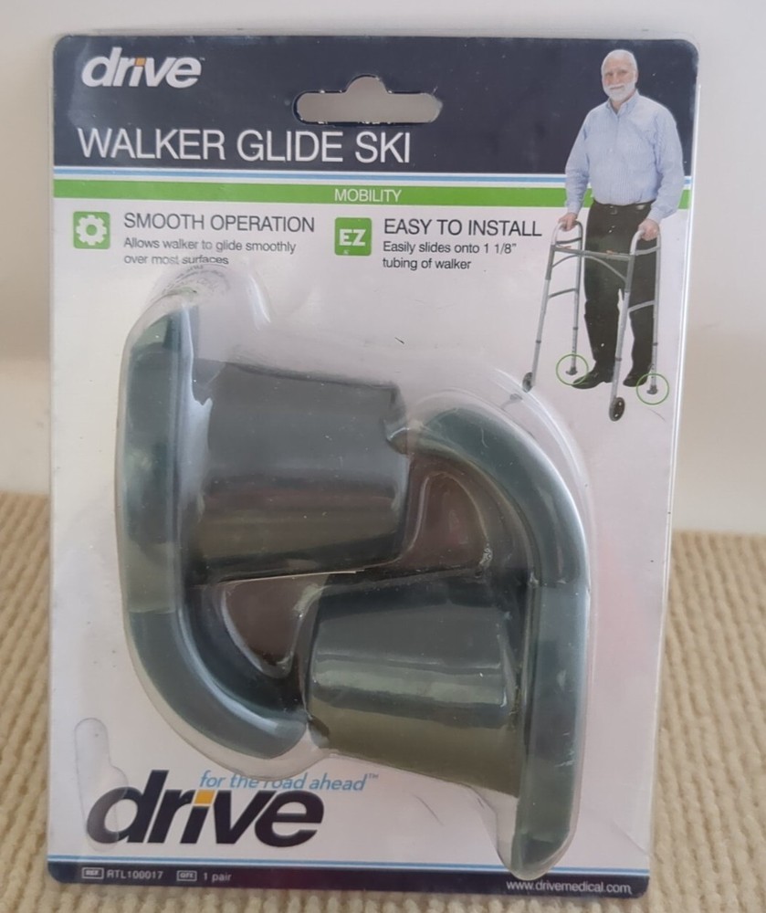 Drive Mobility Walker Glide Skis Gray NEW Sealed