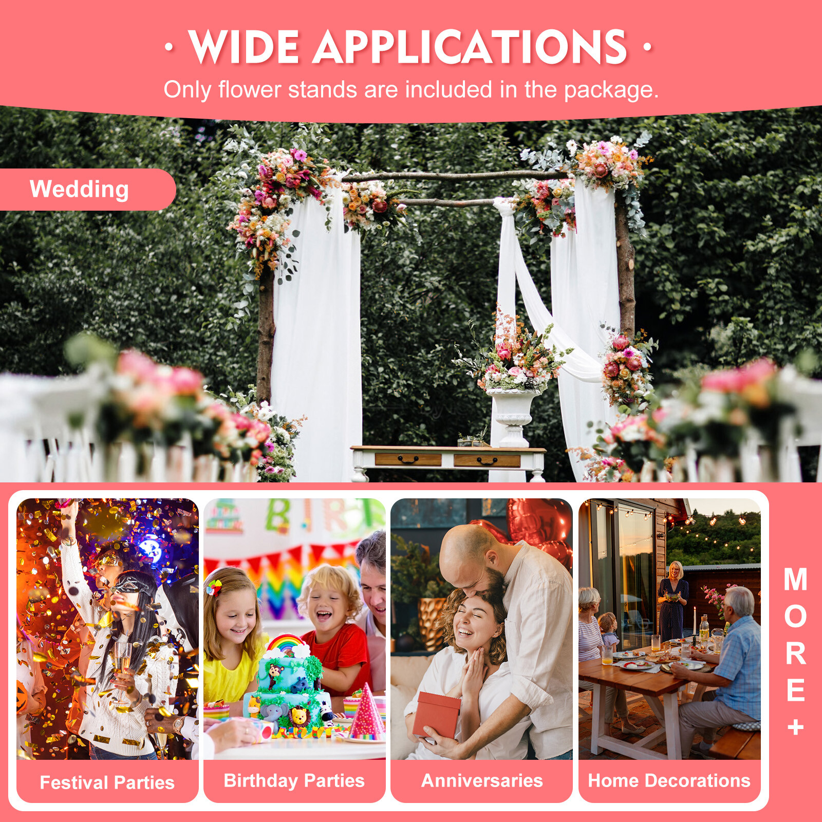 10PC 31.5 in Tall Gold Metal Flower Stand for Wedding Table Centerpieces GOOD