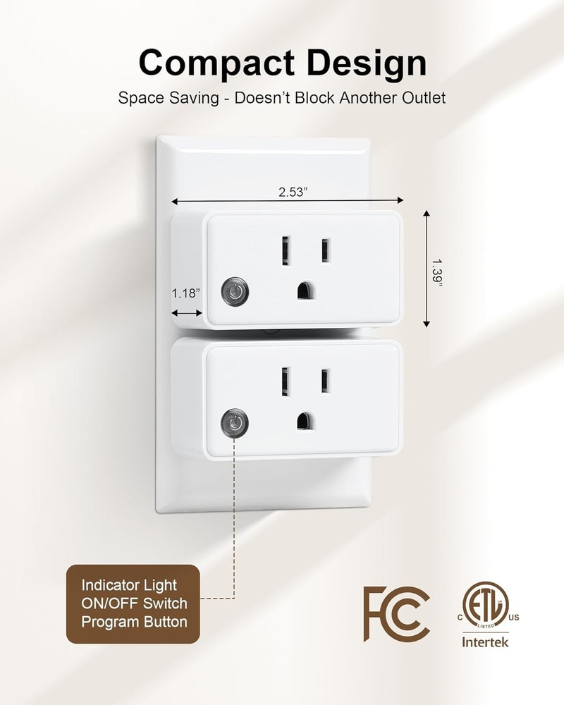2 Pack Remote Control Outlet Wireless Wall Switch, 15A High-Power Plug