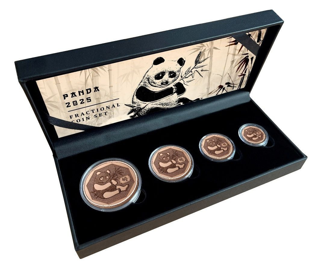 2025 Liberia Panda 40th Anniversary 3.75oz 999 Copper Fractional Coin Set