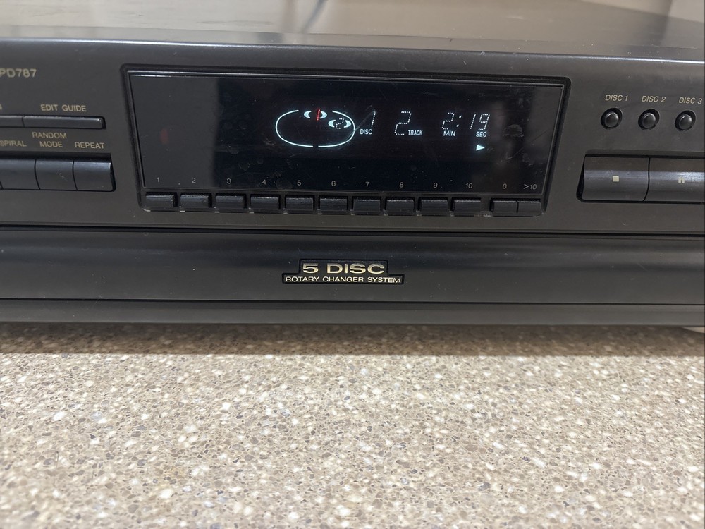 TECHNICS 5-DISC COMPACT DISC CHANGER PLAYER MODEL SL-PD787 WORKS NO REMOTE