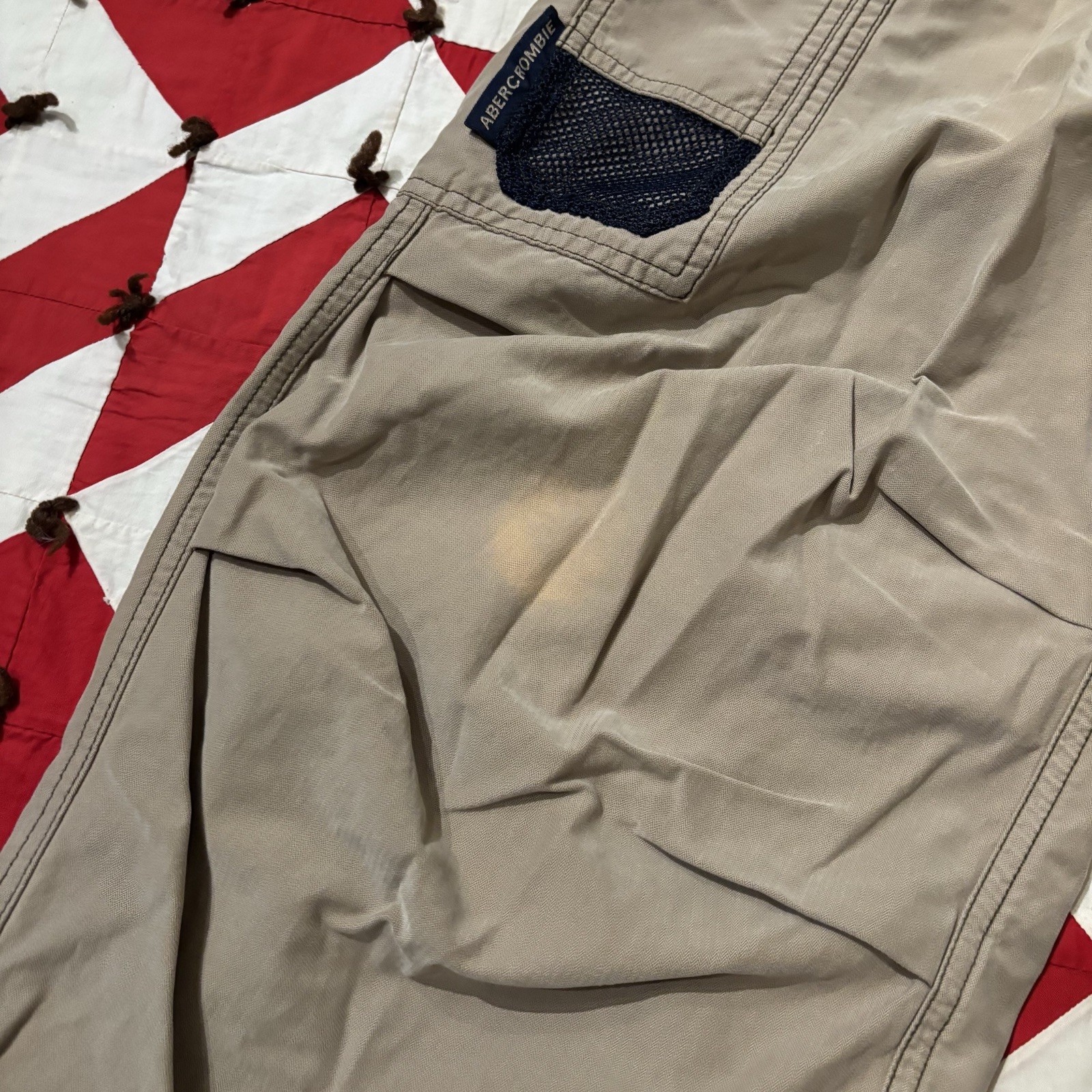 Vintage Y2K Abercrombie And Fitch Beige Cargo Pants Mens As Is Worn