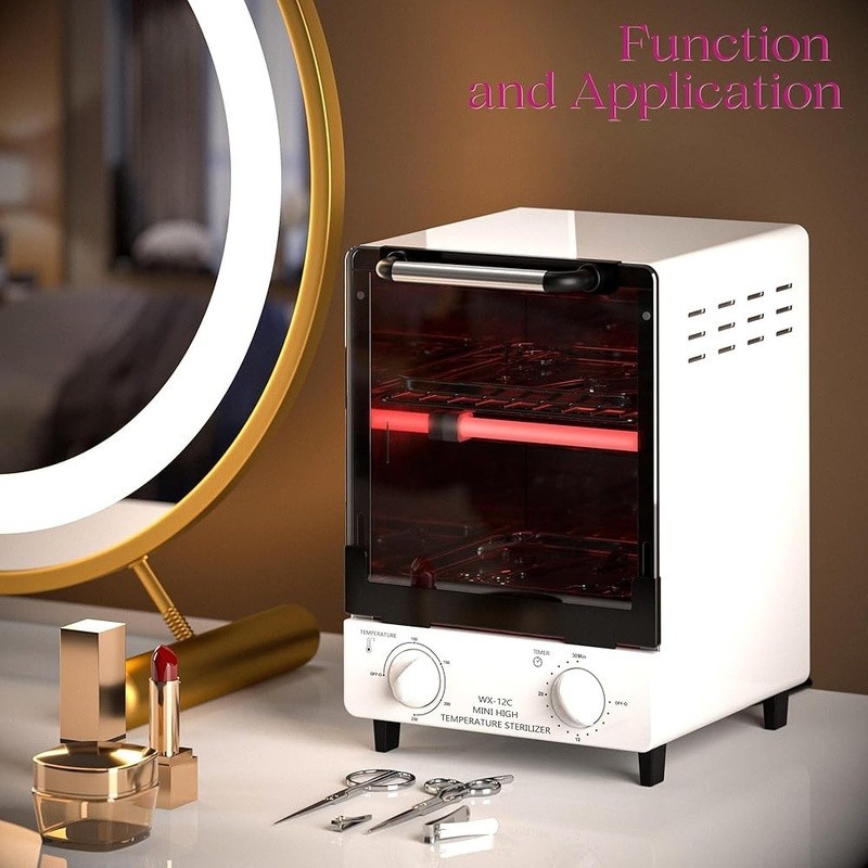 12L High Temperature Sterilizer Adjustable Timer Stainless Steel Tool Cleaner