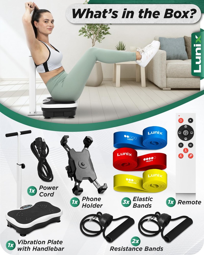 LX18 Vibration Plate Exercise Machine, Power Platform for Lymphatic Drainage,...