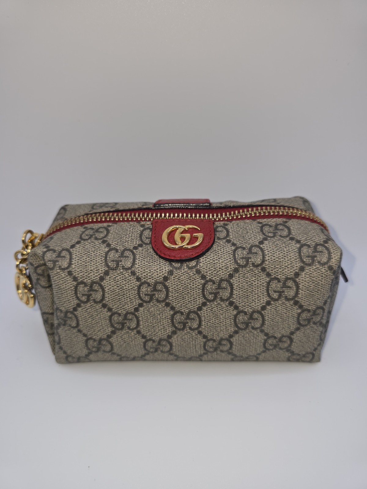 Authentic! Gucci Ophidia Cosmetic Pouch GG Coated Canvas Small