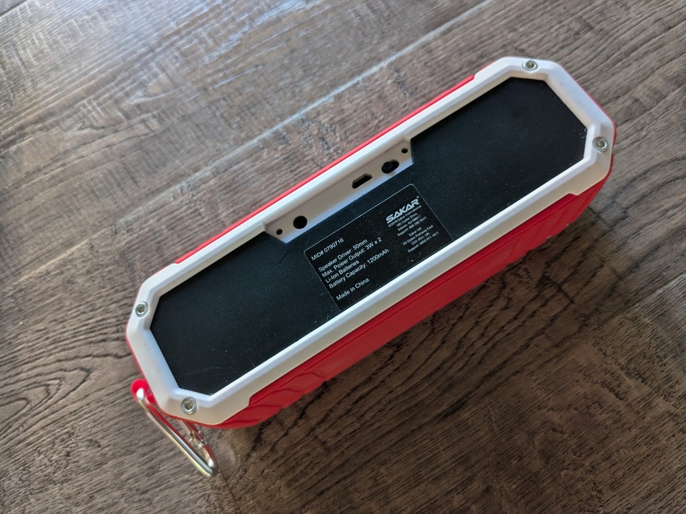 SAKAR Bluetooth Red Lifeguard Portable Speaker with Flashlight