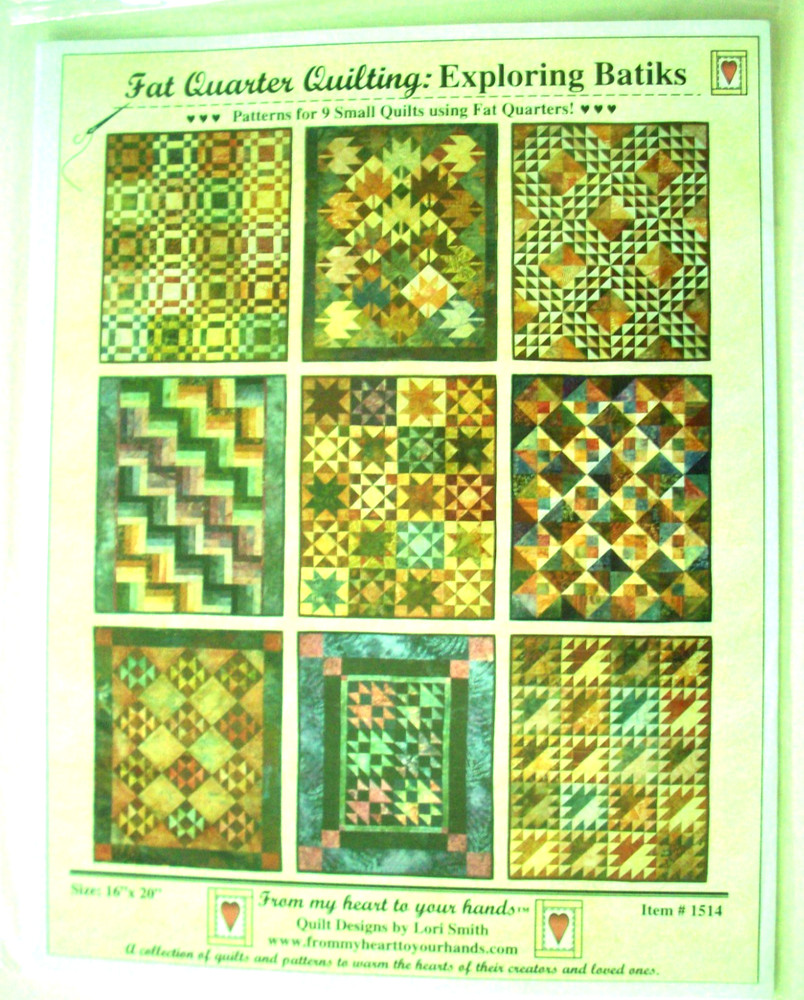 Exploring Batiks Fat Quarter 9 small quilts quilting pattern