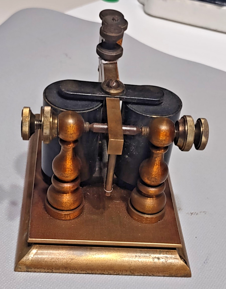1880'S ATTRIBUTED GAMEWELL FIRE ALARM TELEGRAPH CO, BOSTON BRASS BASE