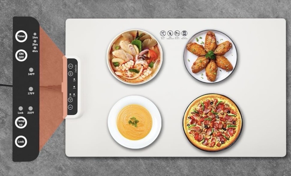 Food Warming Mat with Timer & Temp Control – Electric Large Heating Pad