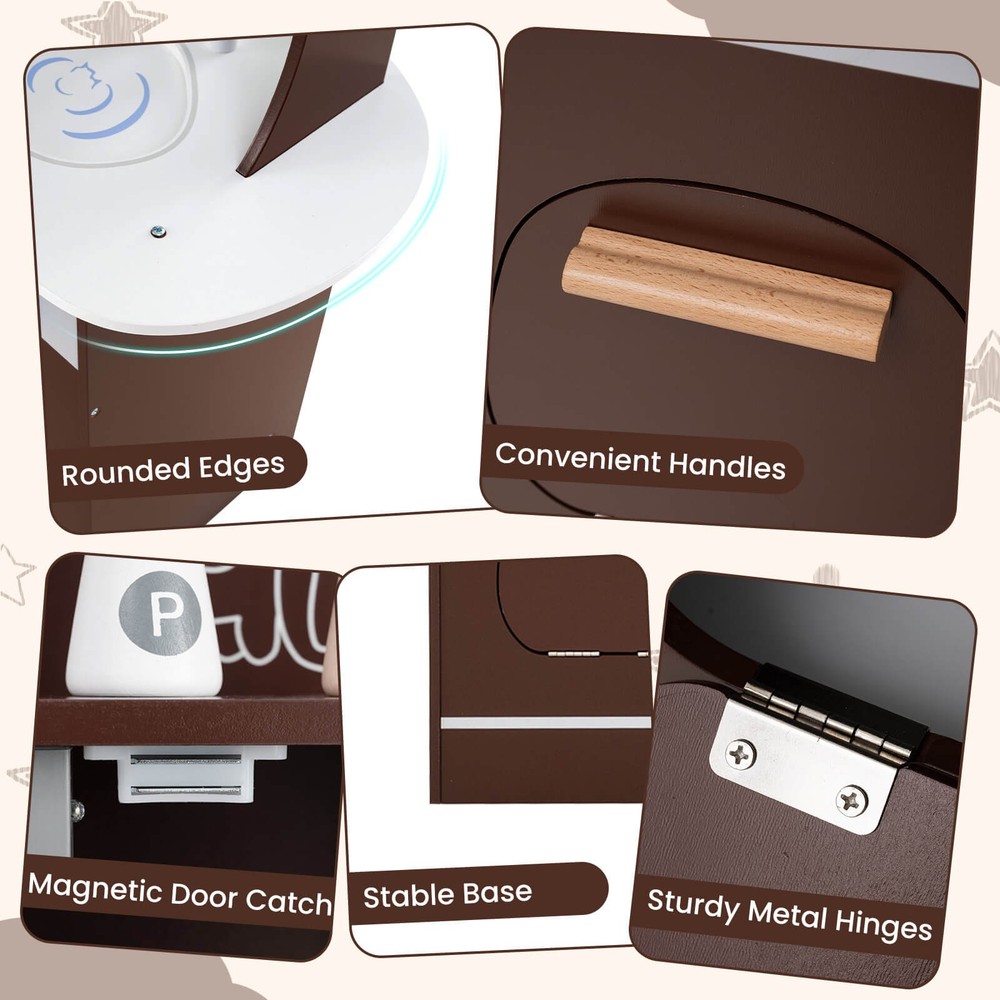 Corner Kitchen Playset w/ Coffee Machine Oven Microwave Washing Machine