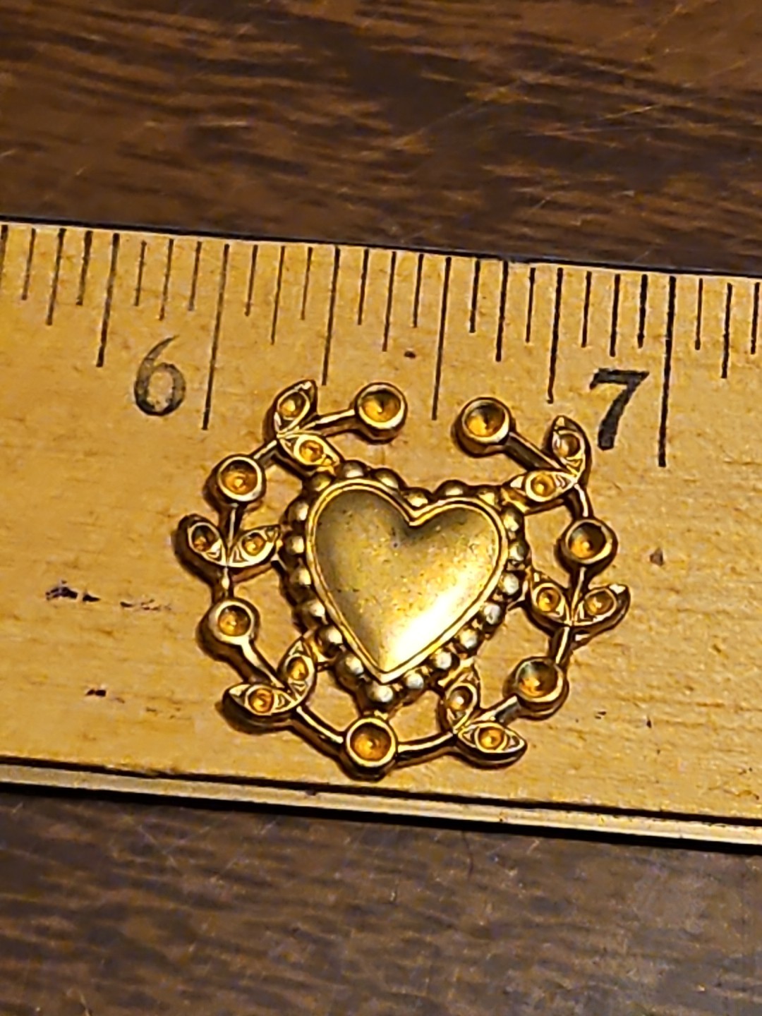 Lot Of 10 Framed Heart France Vintage 60s Brass Stampings Findings Jewelry