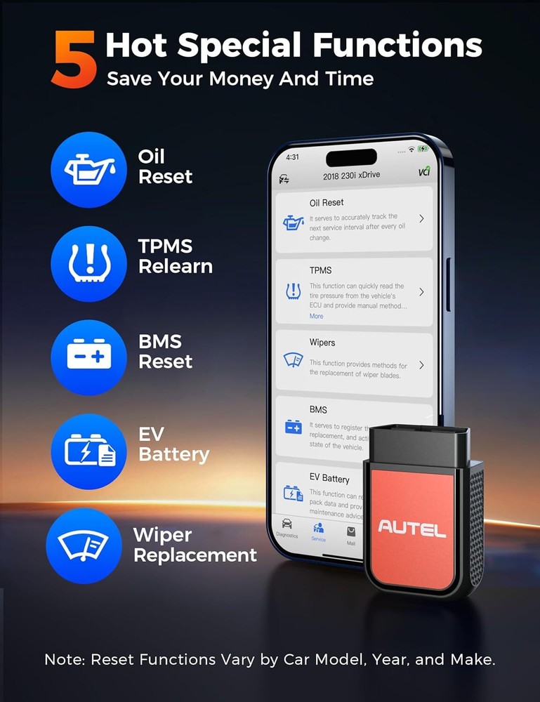 Autel MaxiAP AP2500E OBD2 Code Scanner Dongle Wireless Bluetooth Diagnostic Tool