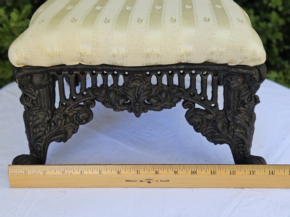 Victorian Style Cast Iron Footstool 14X14"