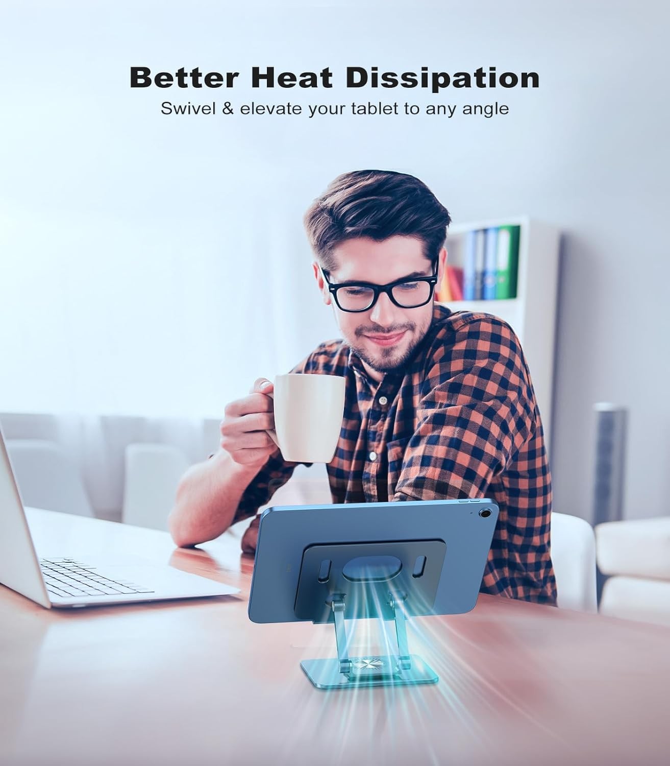 Portable Stand Ergonomic Metal Aluminum Adjustable Tablet Phone Holder Foldable