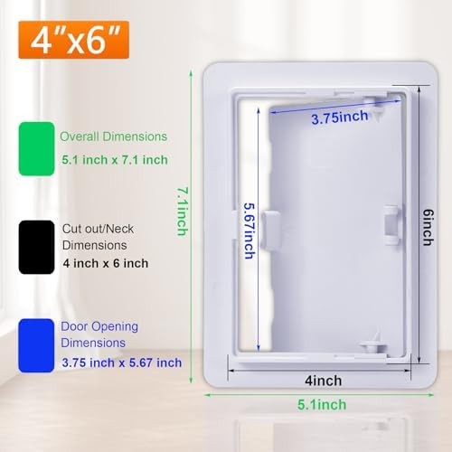 Plastic Access Panel for Drywall 4x6 Inch White