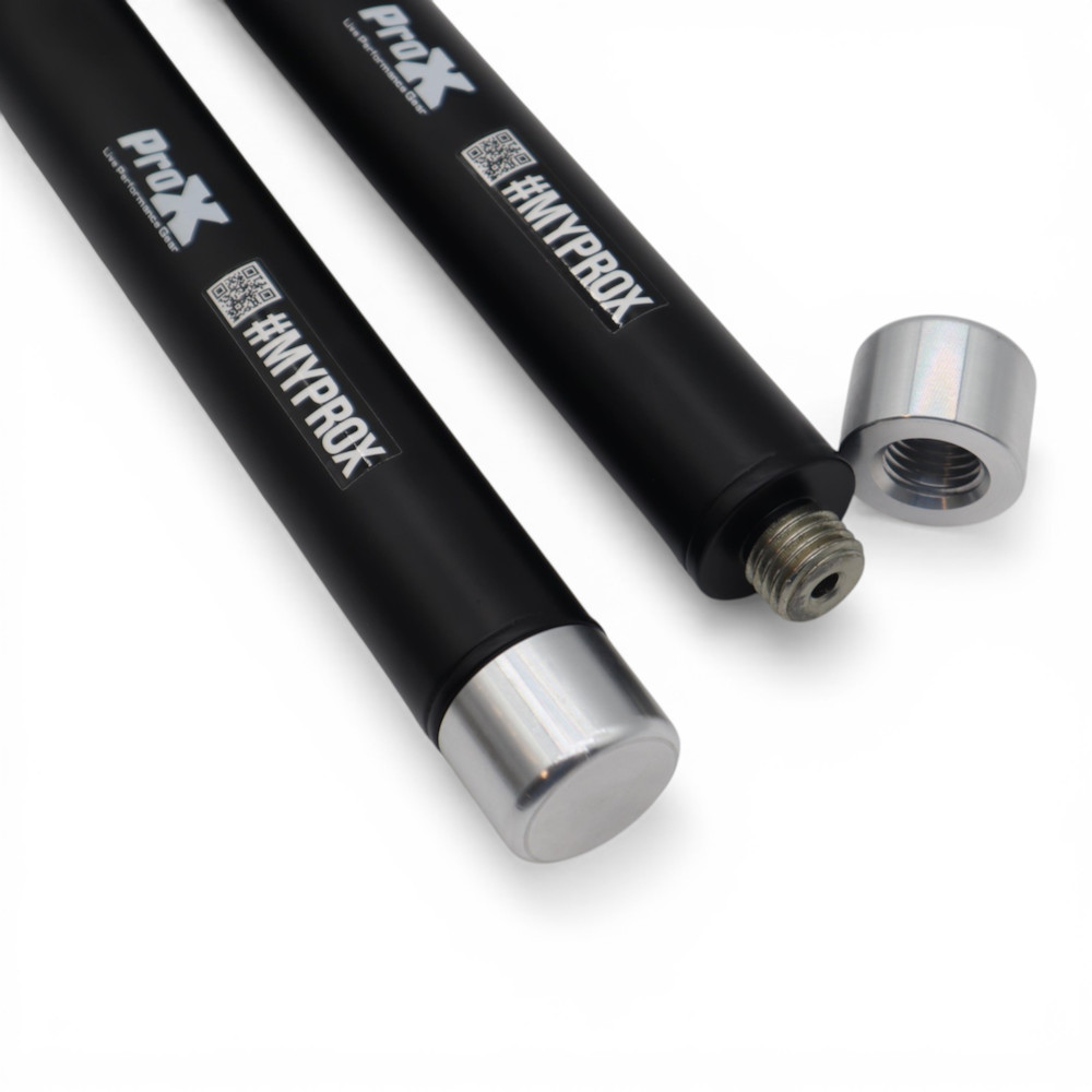 Pro X Set of 2 10" Speaker Mount Pole with M20 Mount Threads + Adapter