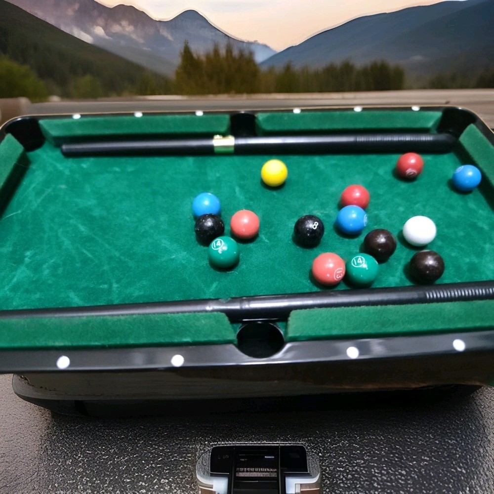 Mini Pool Game Table - Small Billiards Game Collectible