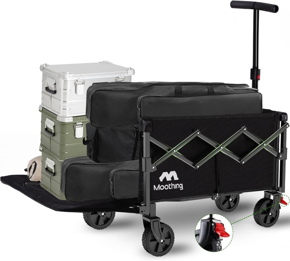 Collapsible Wagon, Foldable Wagon with Taiate Extended, Heavy Duty,