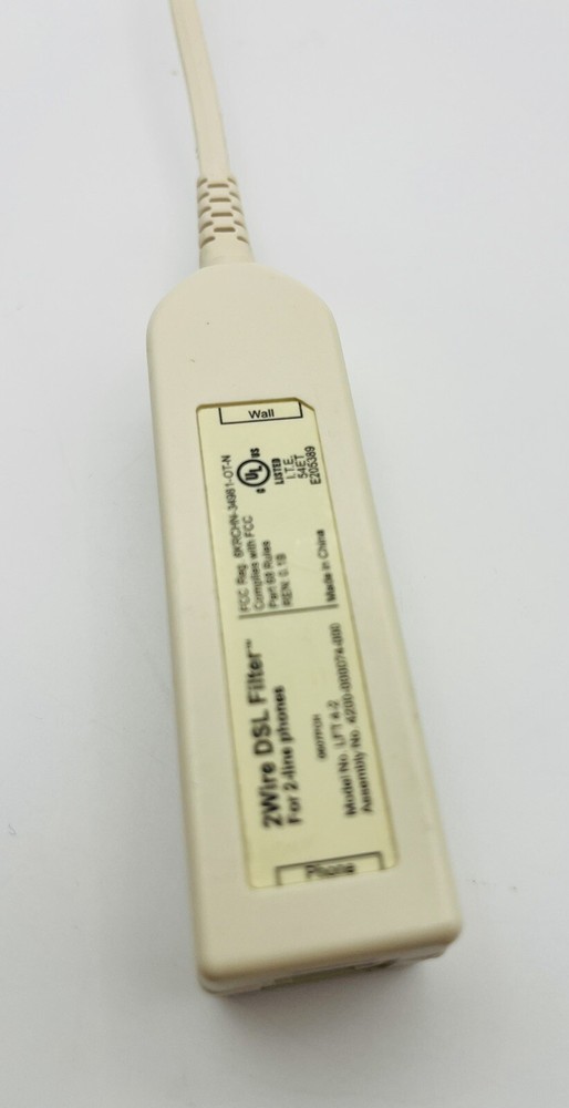 Authentic 2WIRE DSL HIGH SPEED INTERNET FILTER FOR 2-LINE PHONE MODEL LFT4-2