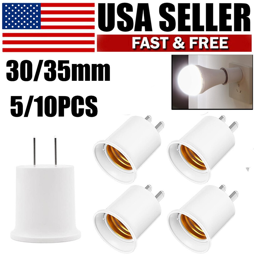 5/10PCS E26/E27 Light Bulb Socket to US Plug Adapter Converter Lamp Holder