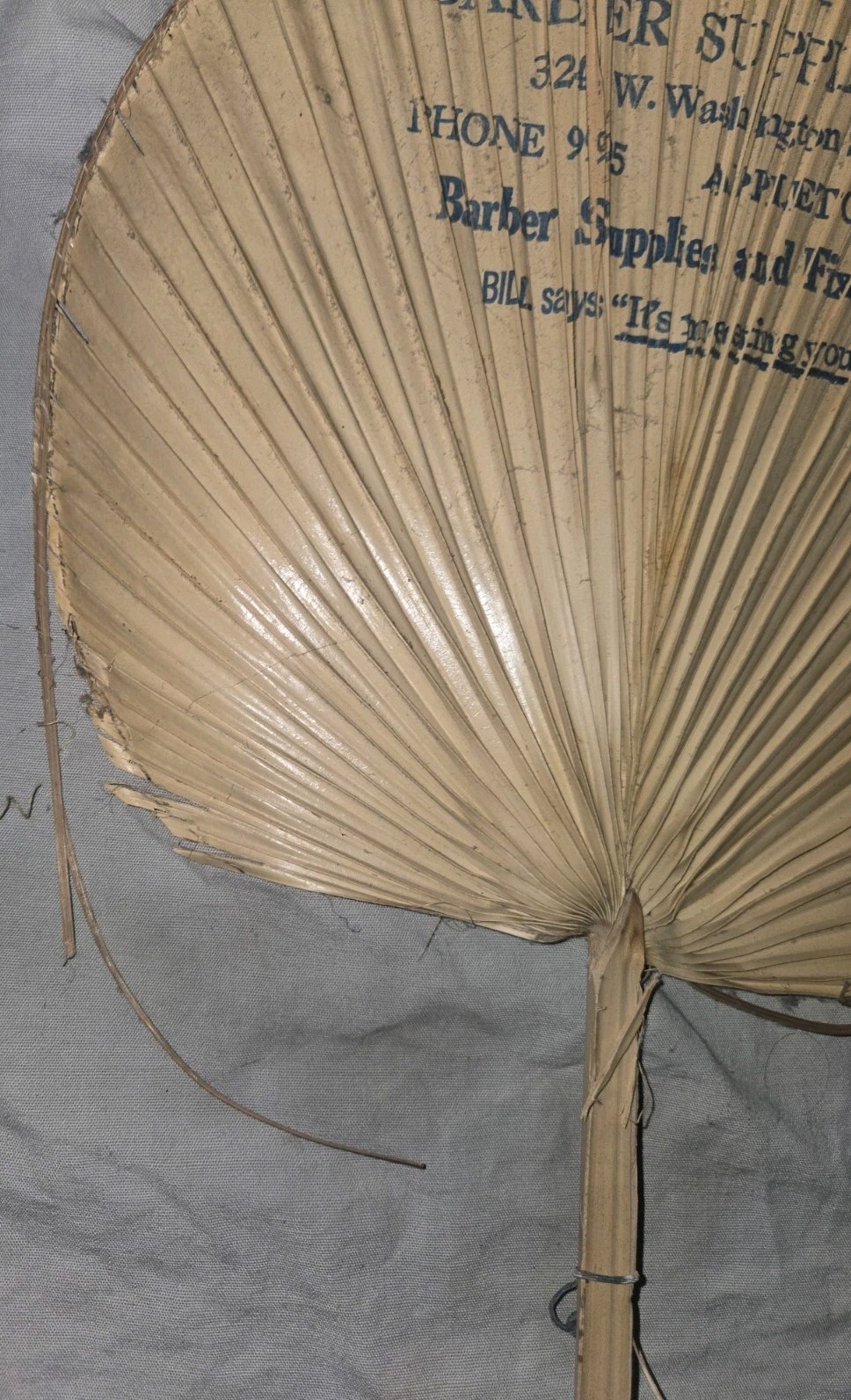 Appleton Barber Supply Company Advertising Fan Appleton Wisconsin. 324 W Wash St