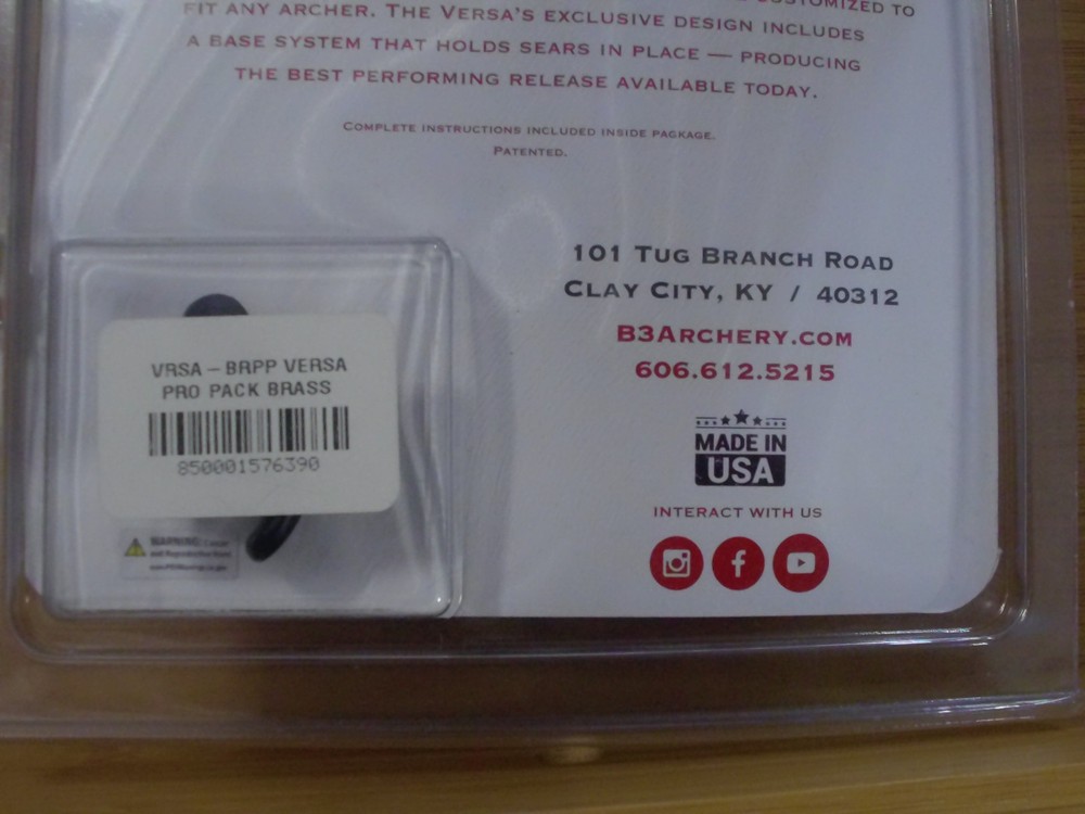 B3 Versa Pro Pack Release 3 Finger BRASS