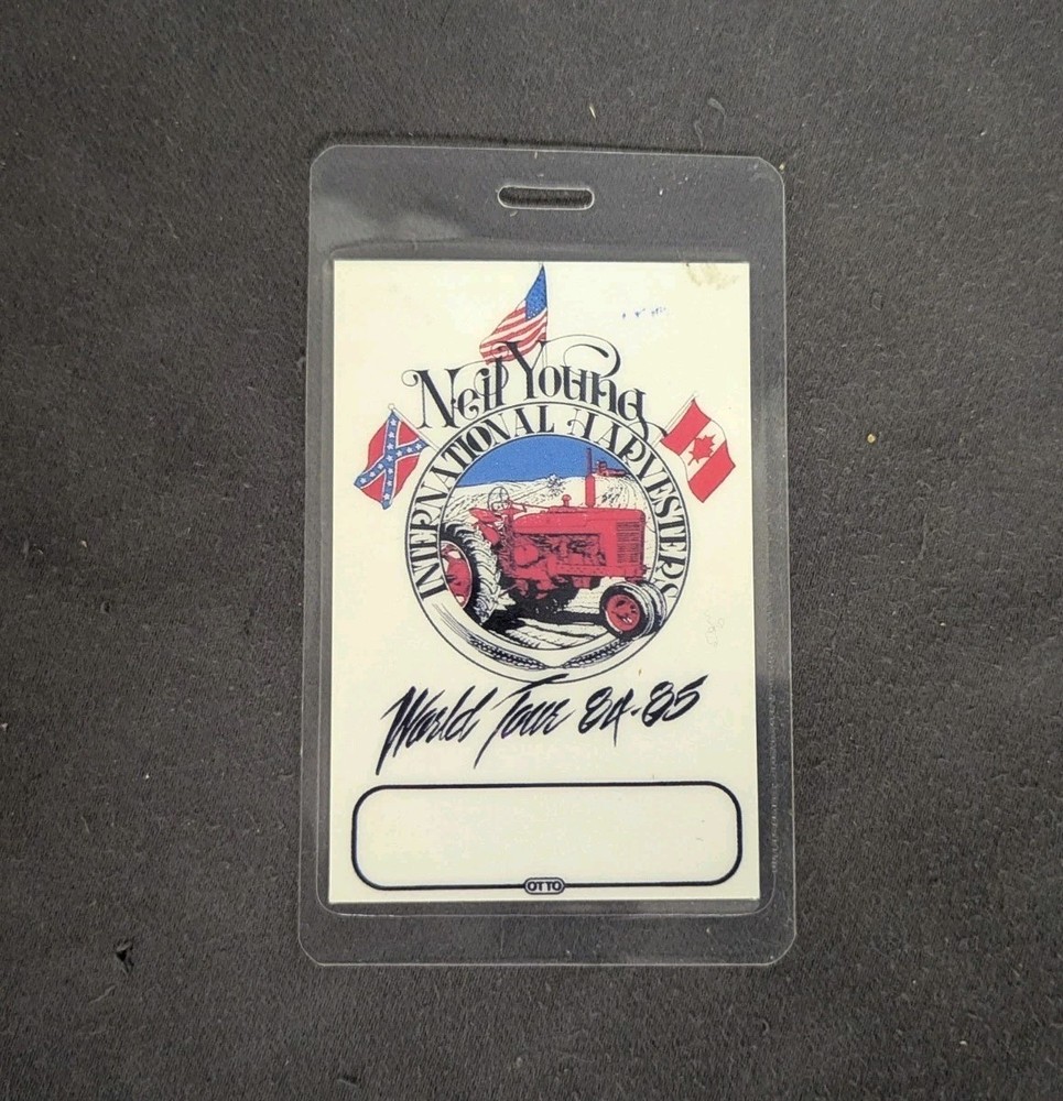 Neil Young International Harvesters World Tour '84-85 Credentials Pass Laminated