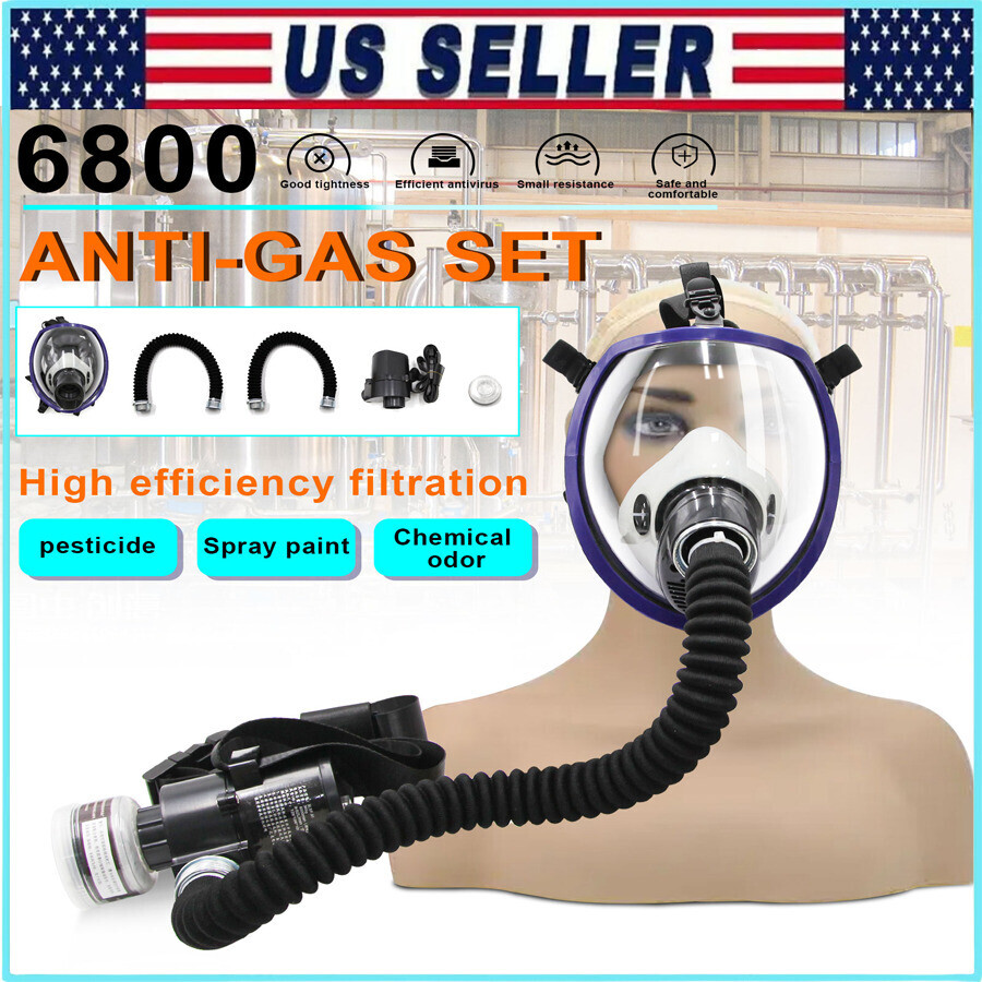 PAPR Respirator System: Powered Air Purifying Respirator Full Face Gas Mask