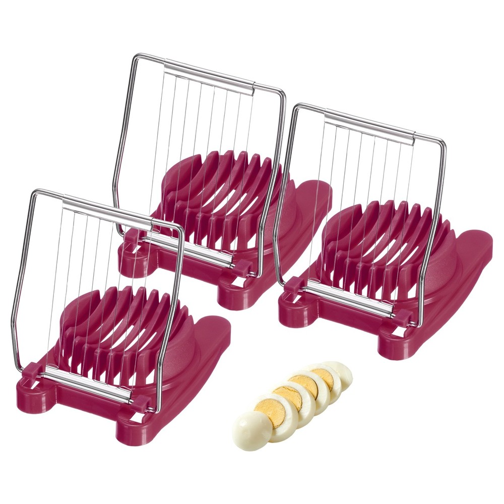 3 Pack Egg Slicer for Hard Boiled Eggs, Rose Red