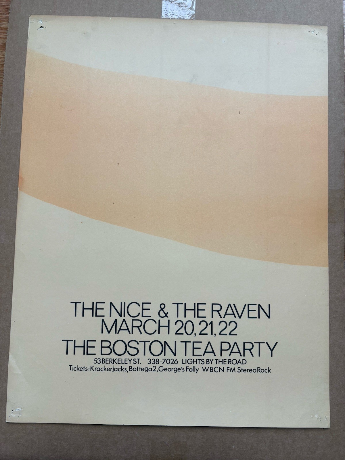 1969 The Nice And The Raven At The Boston Tea Party Original Concert Poster
