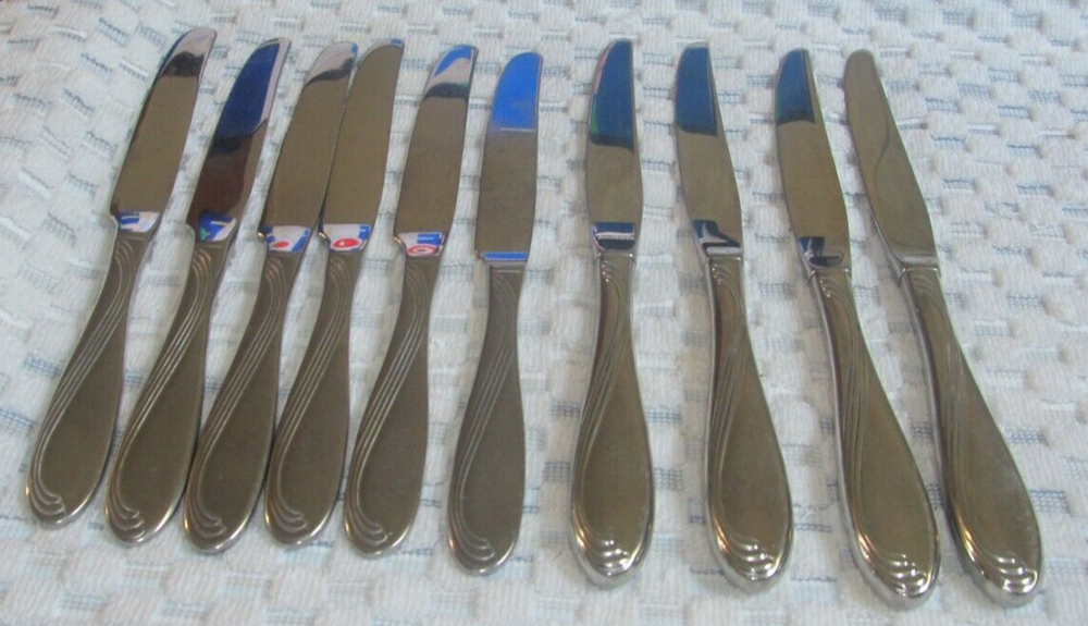 43 PC Oneida Camber Cresta Windswept Scroll Glossy Stainless Flatware