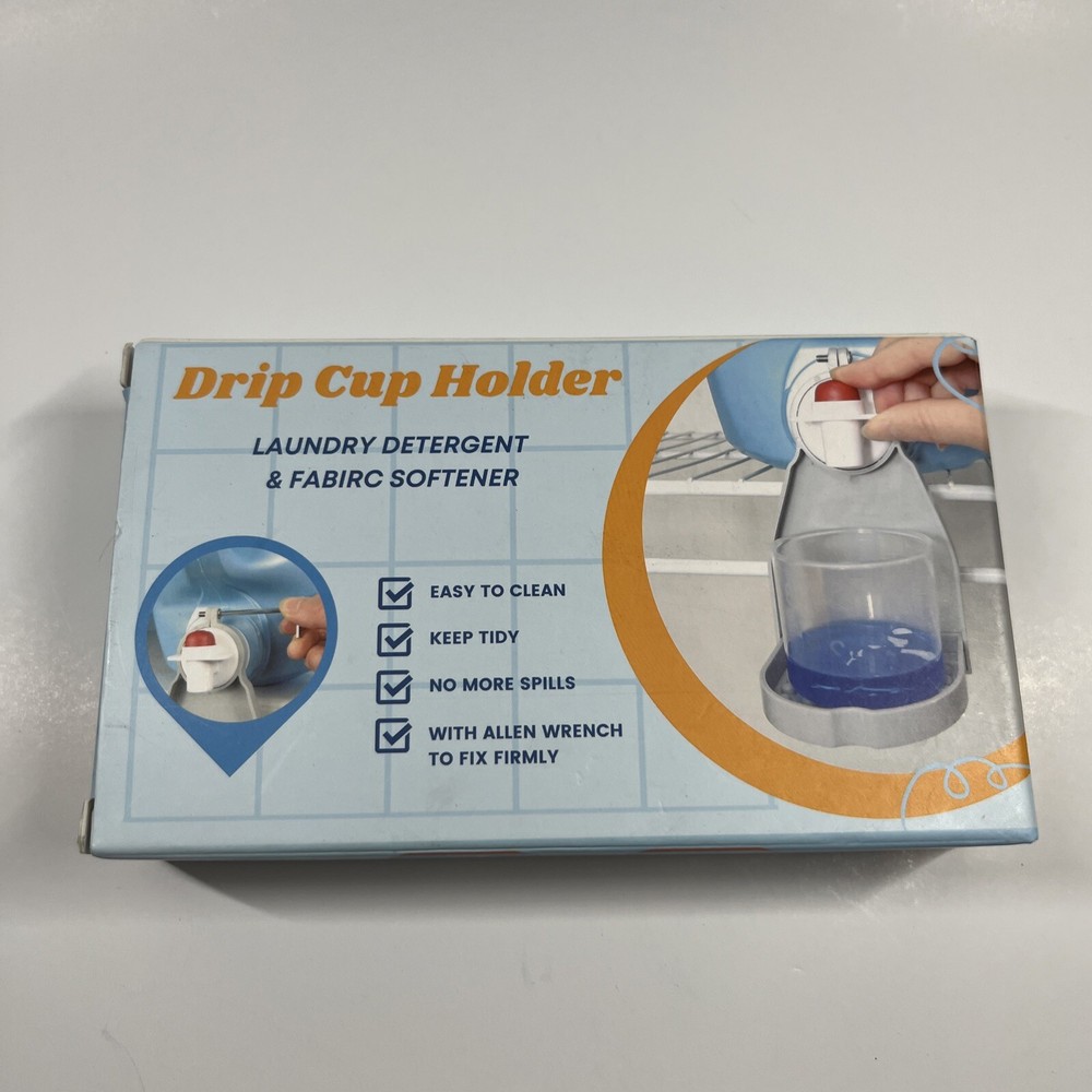 2 Pack Laundry Detergent Cup Holder Drip Catcher Steady Cup Holder WHITE New!