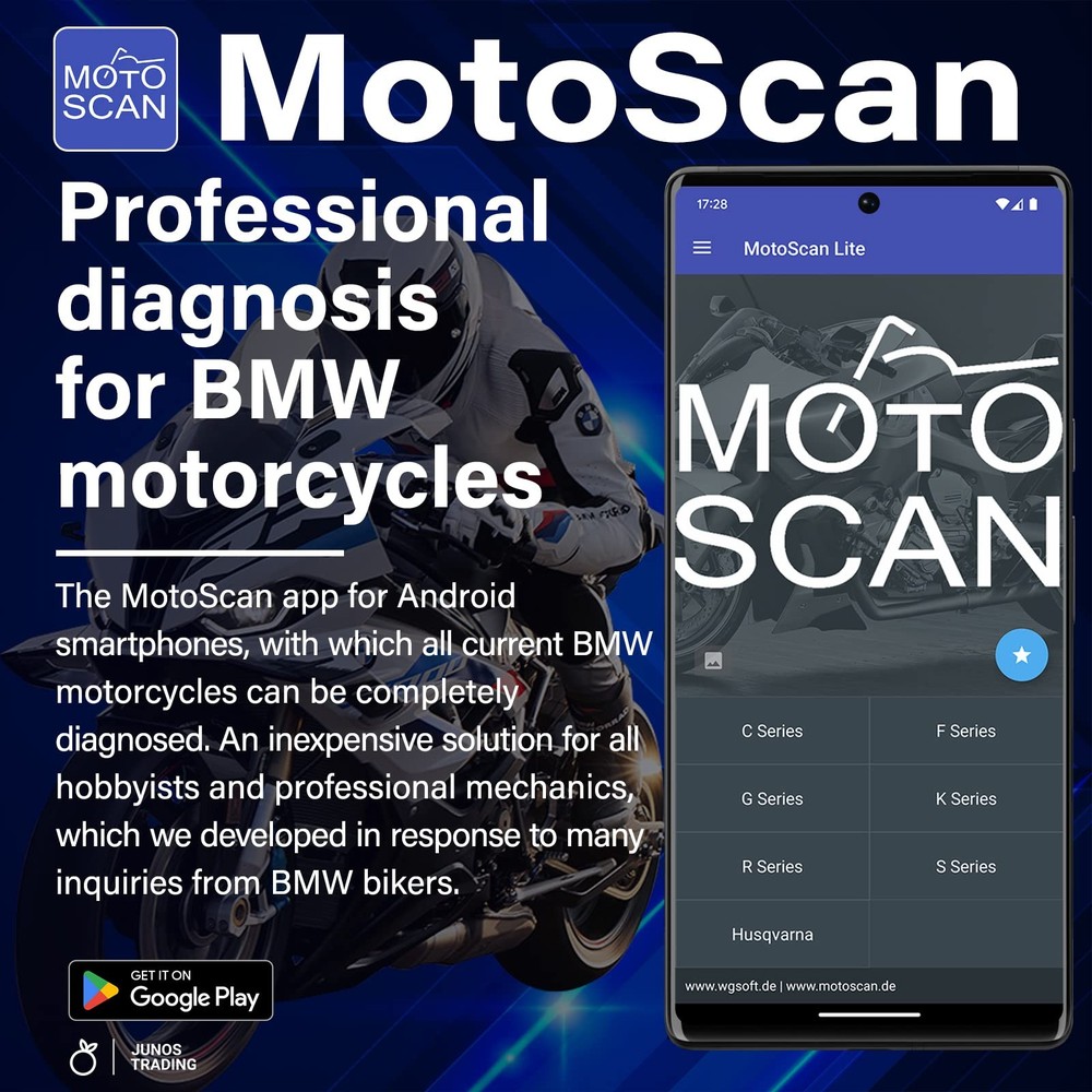 OBD2 Bluetooth Scanner for BimmerCode & MotoScan iOS Android Windows