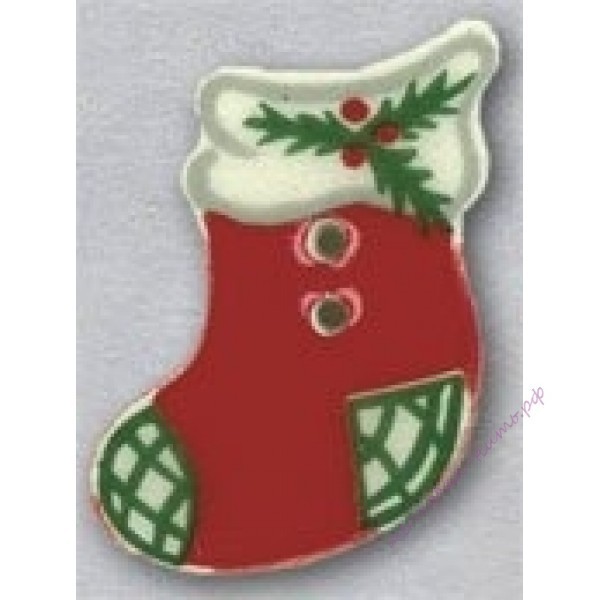 Mill Hill Ceramic Buttons 86112 red stocking