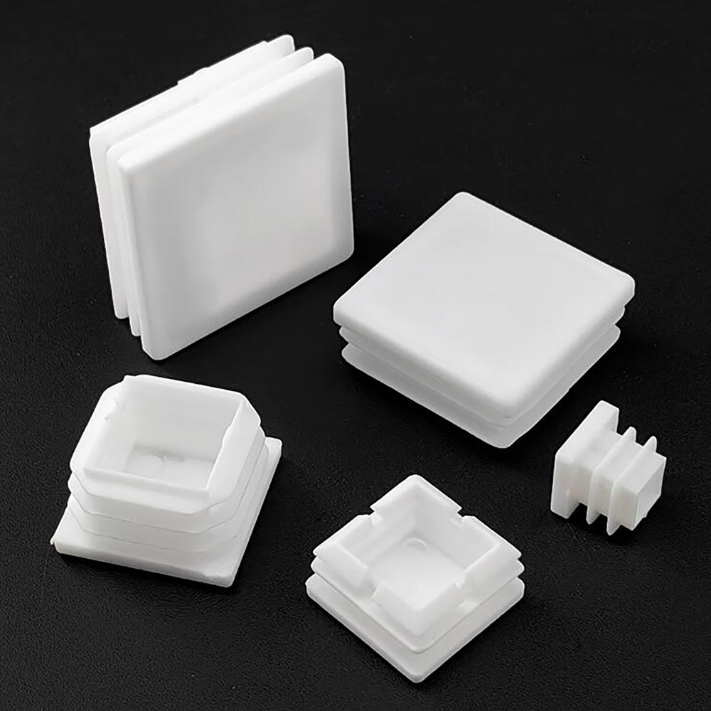 White - Square Plastic End Caps Blanking Plugs Tube Pipe Box Section Inserts