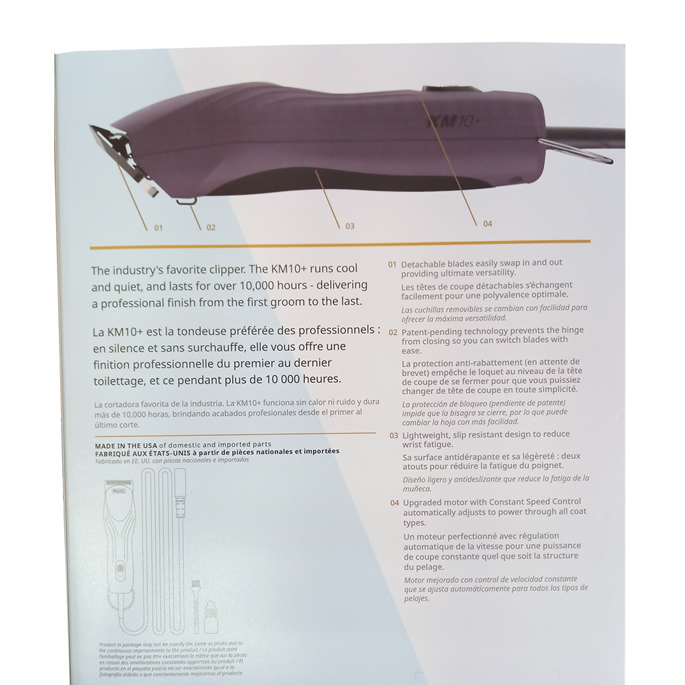 Wahl Professional Animal Grooming KM10+ Corded Pet Clipper Purple