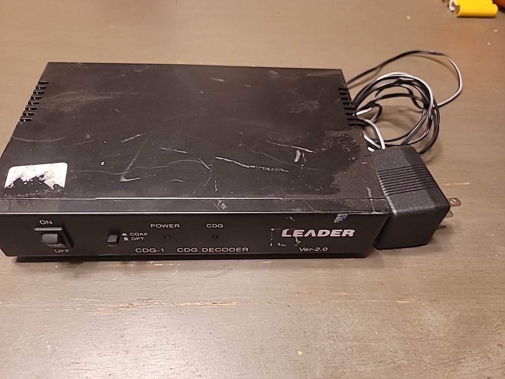 LEADER Karaoke Decoder CDG-1 CDG Decoder Ver. 2.0 w/ Power Supply Cord