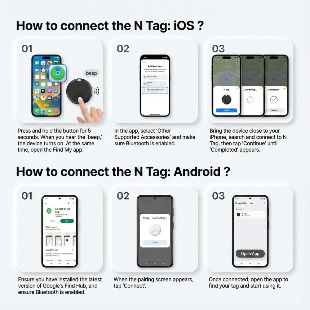 Air Tracker Tags-4 Pack, Bluetooth Tracker with Sound, Compatible with Google...