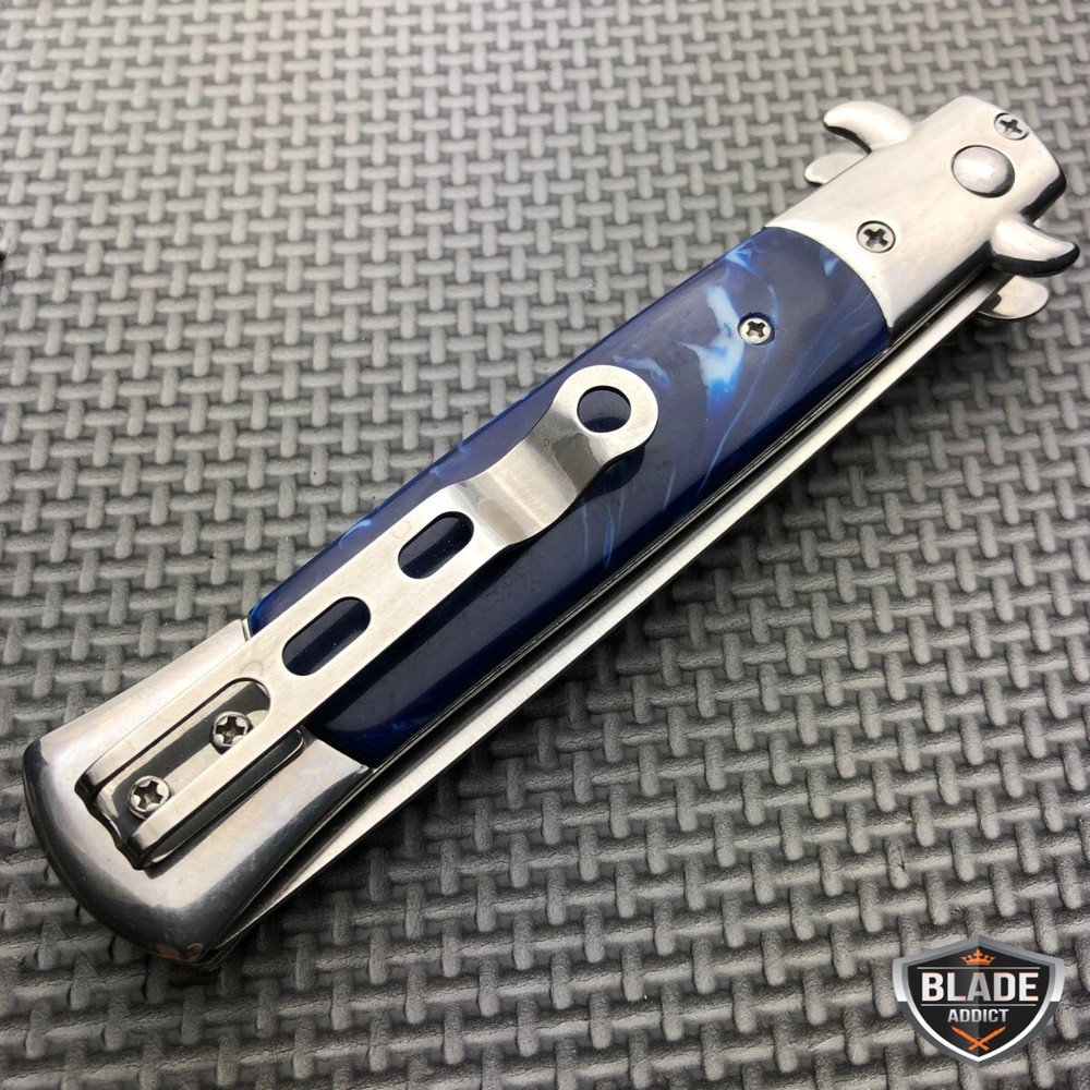 Automatic Push Button Folding Comb Barber Switchblade Pocket Knife Looking Brush