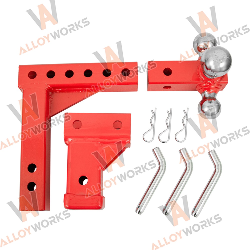 3 Way Adjustable Tri Ball 2" Solid Receiver Raise Drop Vertical Triple Tow Hitch