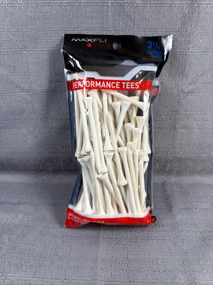Maxfli Performance Golf Tees 3 1/4” White - 100 Count