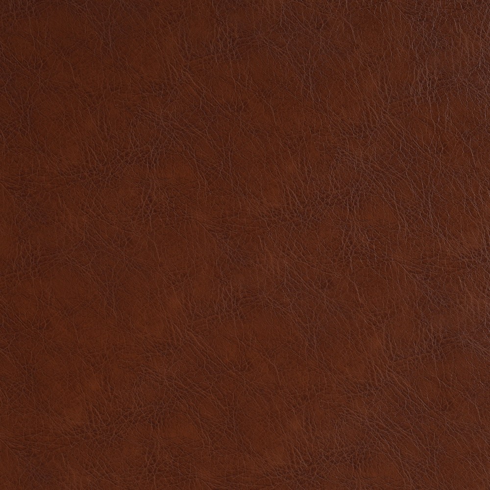Upholstered Round Ottoman,PU Leather,Brown