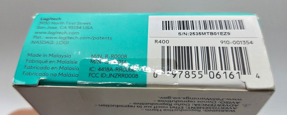 Logitech Wireless Presenter R400 with Red Laser Pointer and USB Receiver